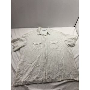 Cafe Luna Button Up Shirt Men’s 2XL Sleeve Pockets Linen Cotton Sheer